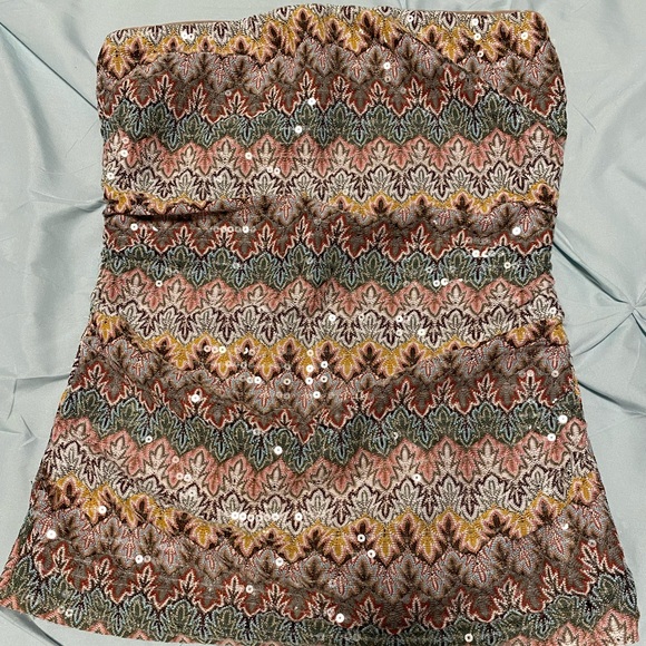 Express Multicolor Patterned Tube Top - Picture 1 of 2